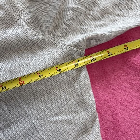 Eileen Fisher Beaded Merino Wool Tunic Sweater Dress Medium Scoop Neck Gray - Picture 6 of 6